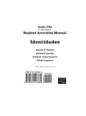 Cover for Identidades: Student Activities Manual