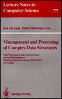 Cover for Management and Processing of Complex Data Structures: Third Workshop on Information Systems and Artificial Intelligence, Hamburg, Germany, February 2