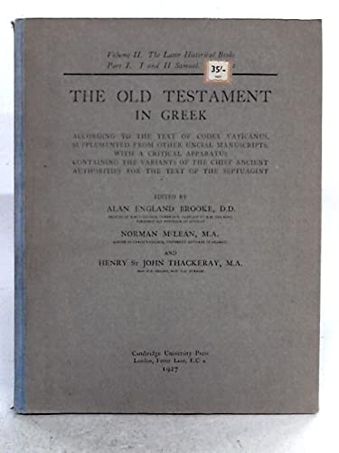 Cover for The Old Testament in Greek Vol 2, Pt 1: I and II Samuel