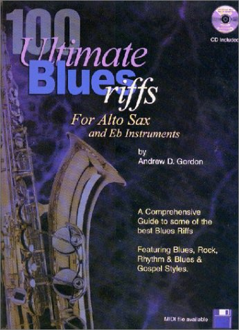 Cover for 100 Ultimate Blues Riffs for Eb (alto) Saxophone Book/audio files