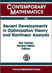 Cover for Recent Developments in Optimization Theory and Nonlinear Analysis: Ams/Imu Special Session on Optimization and Nonlinear Analysis, May 24-26, 1995, Jerusalem, Israel