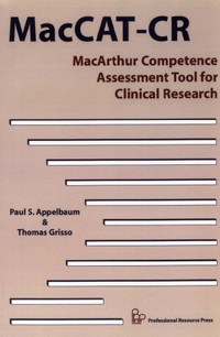Cover for Macarthur Competence Assessment Tool for Clinical Research