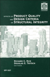 Cover for Effects of Product Quality and Design Criteria on Structural Integrity